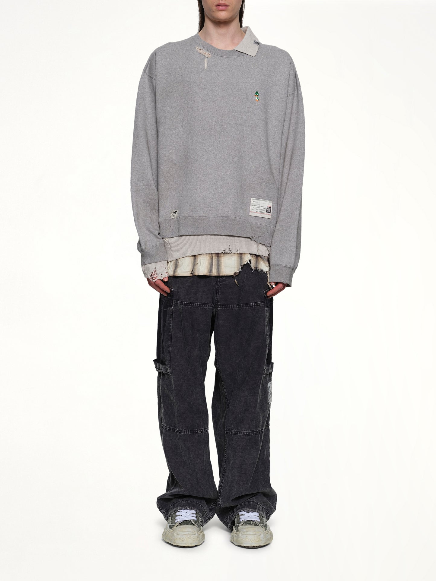 Triple Layered Pullover in Gray