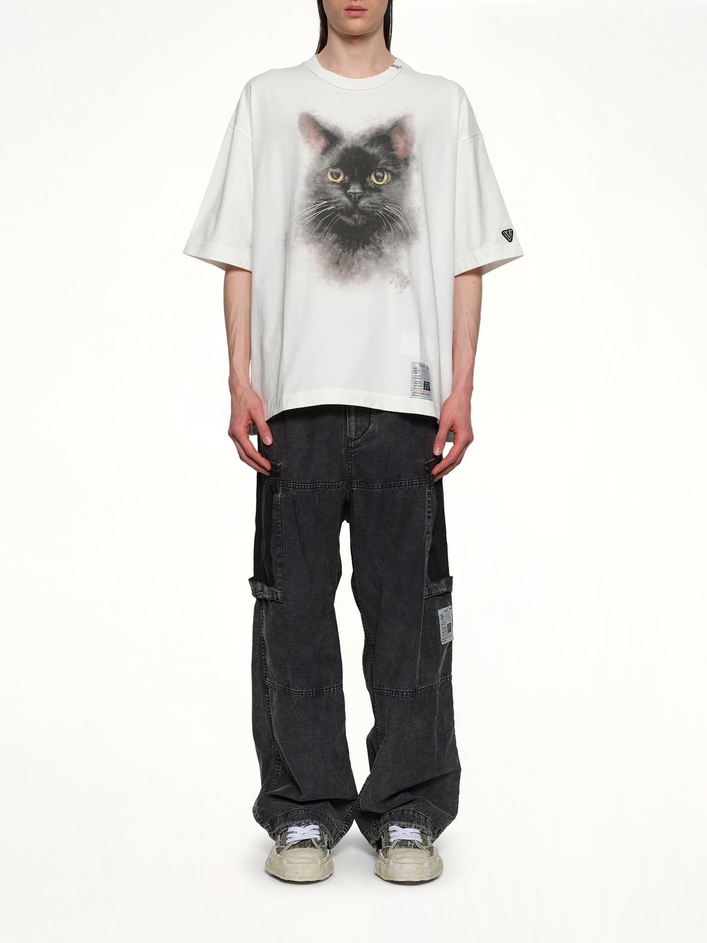 Cat Printed T-Shirt in White