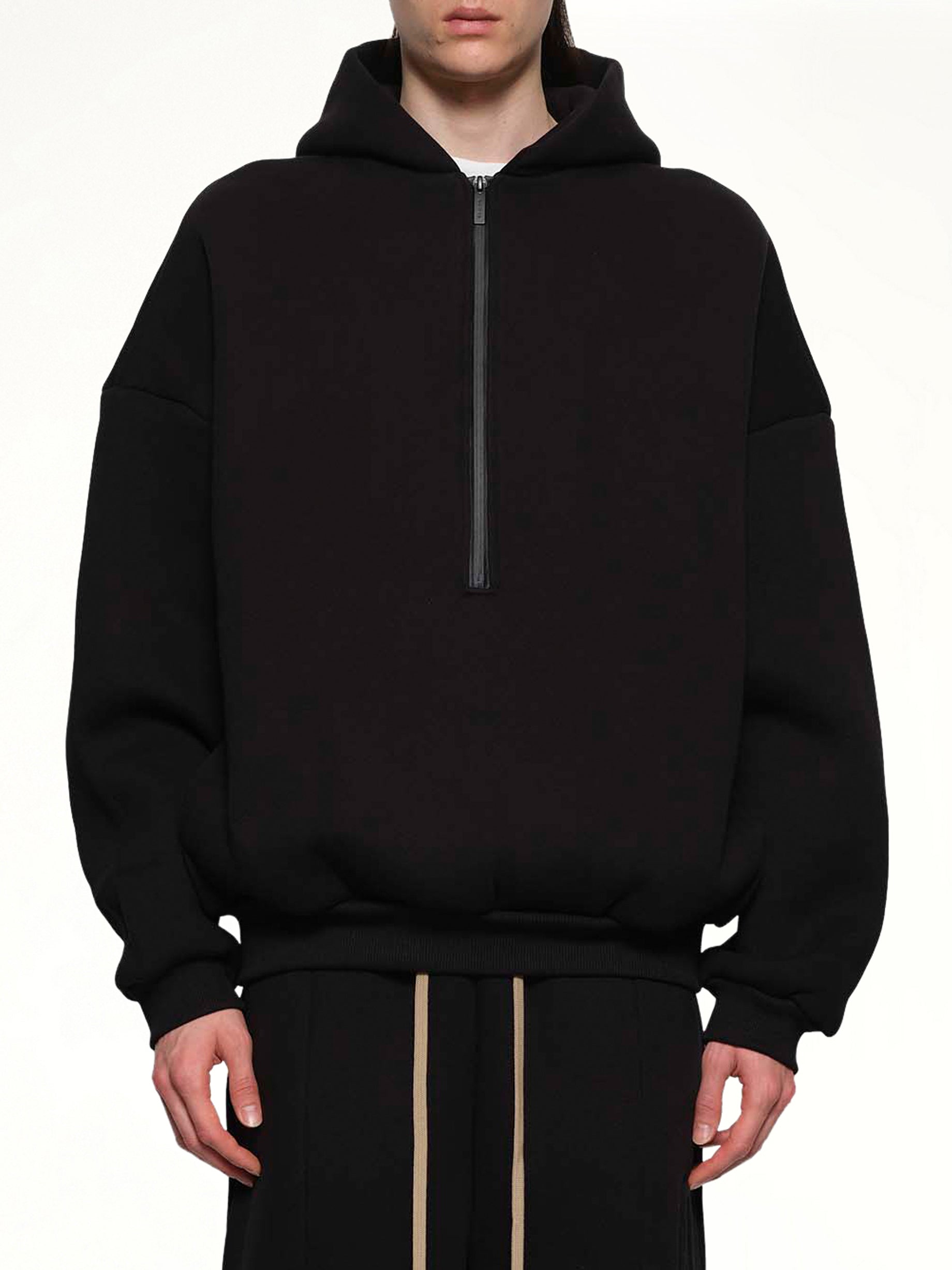 Athletic Halfzip Hoodie in Black