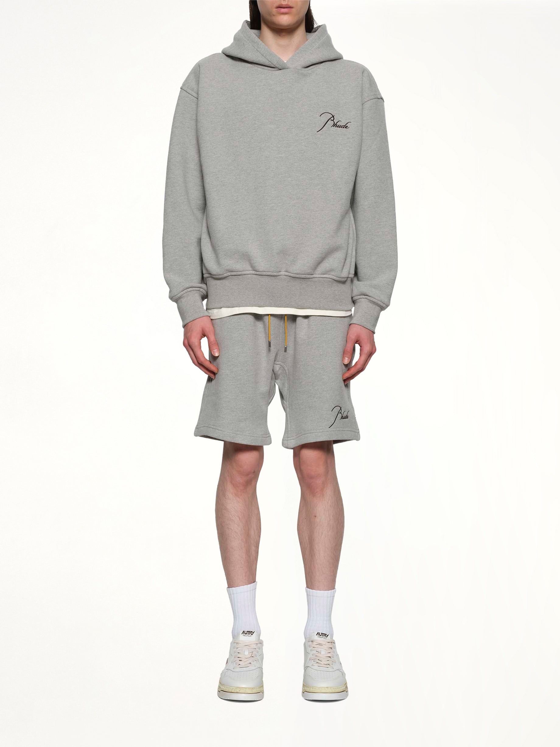 Classique Side Zip Pullover Hoodie in Heather Grey/Black