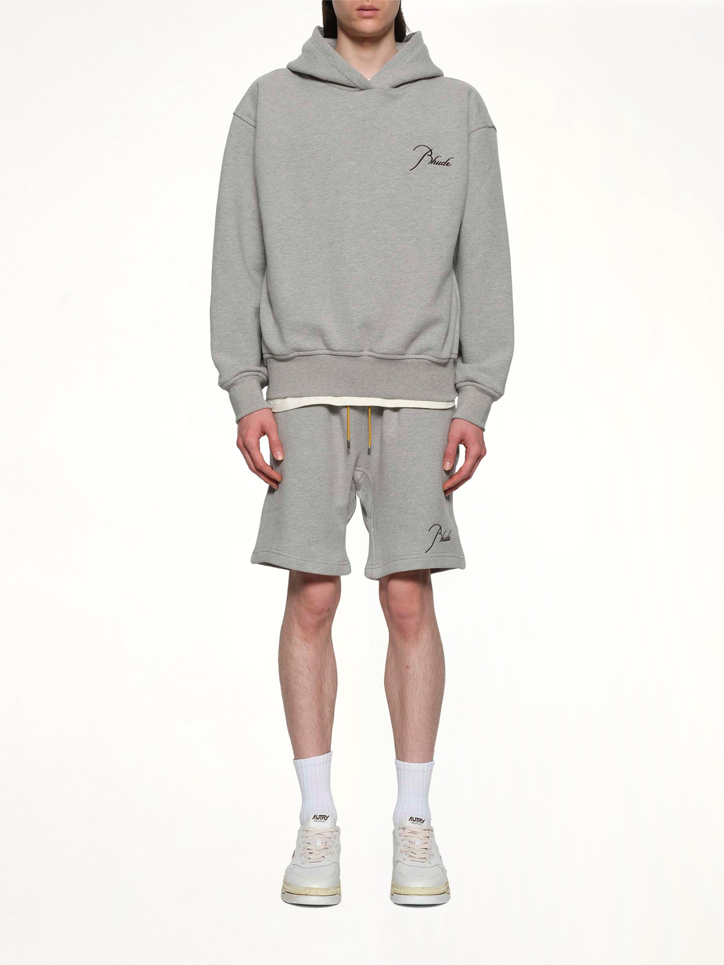 Classique Side Zip Pullover Hoodie in Heather Grey/Black