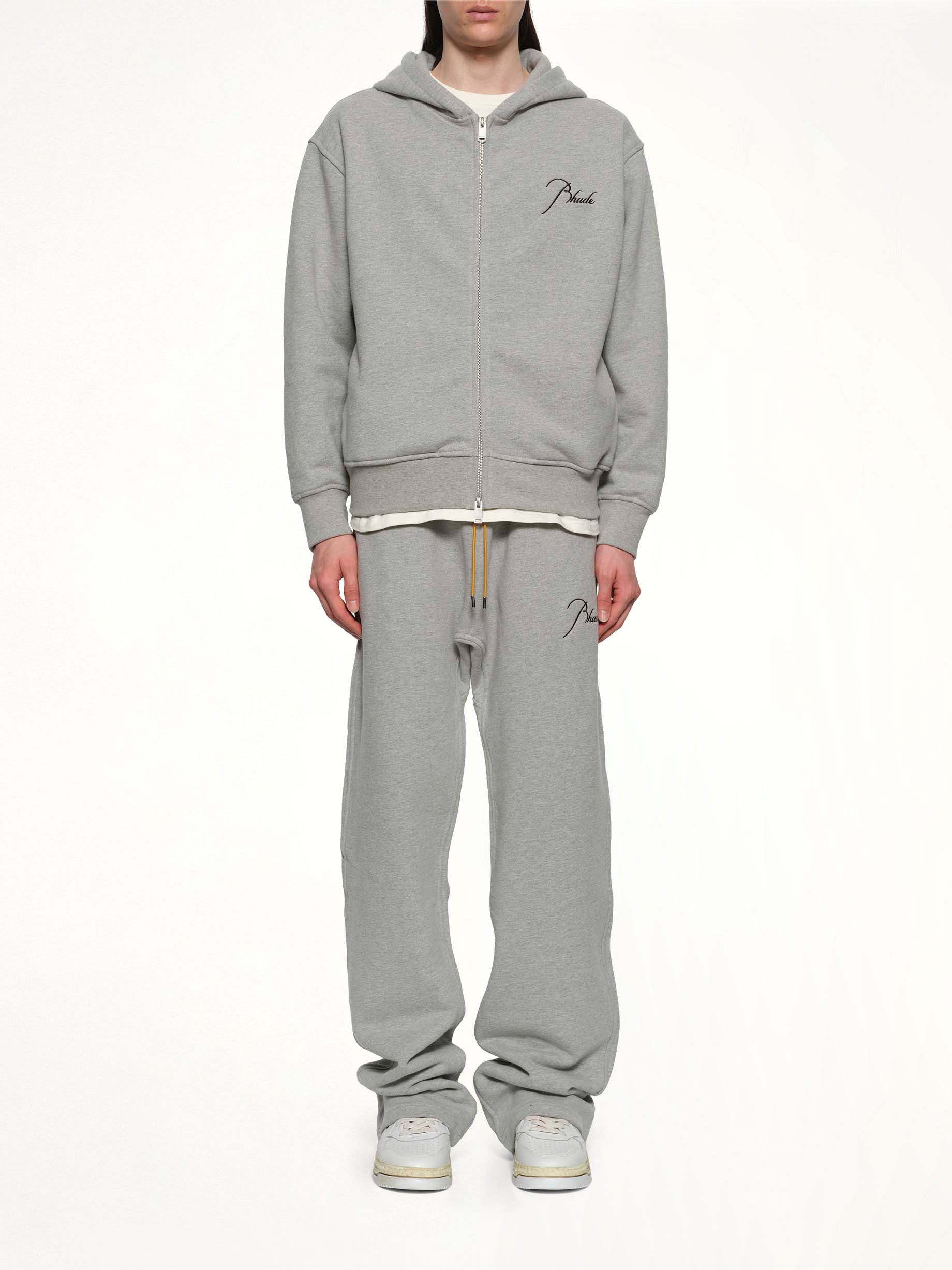 Classique Zip Up Hoodie in Heather Grey/Black