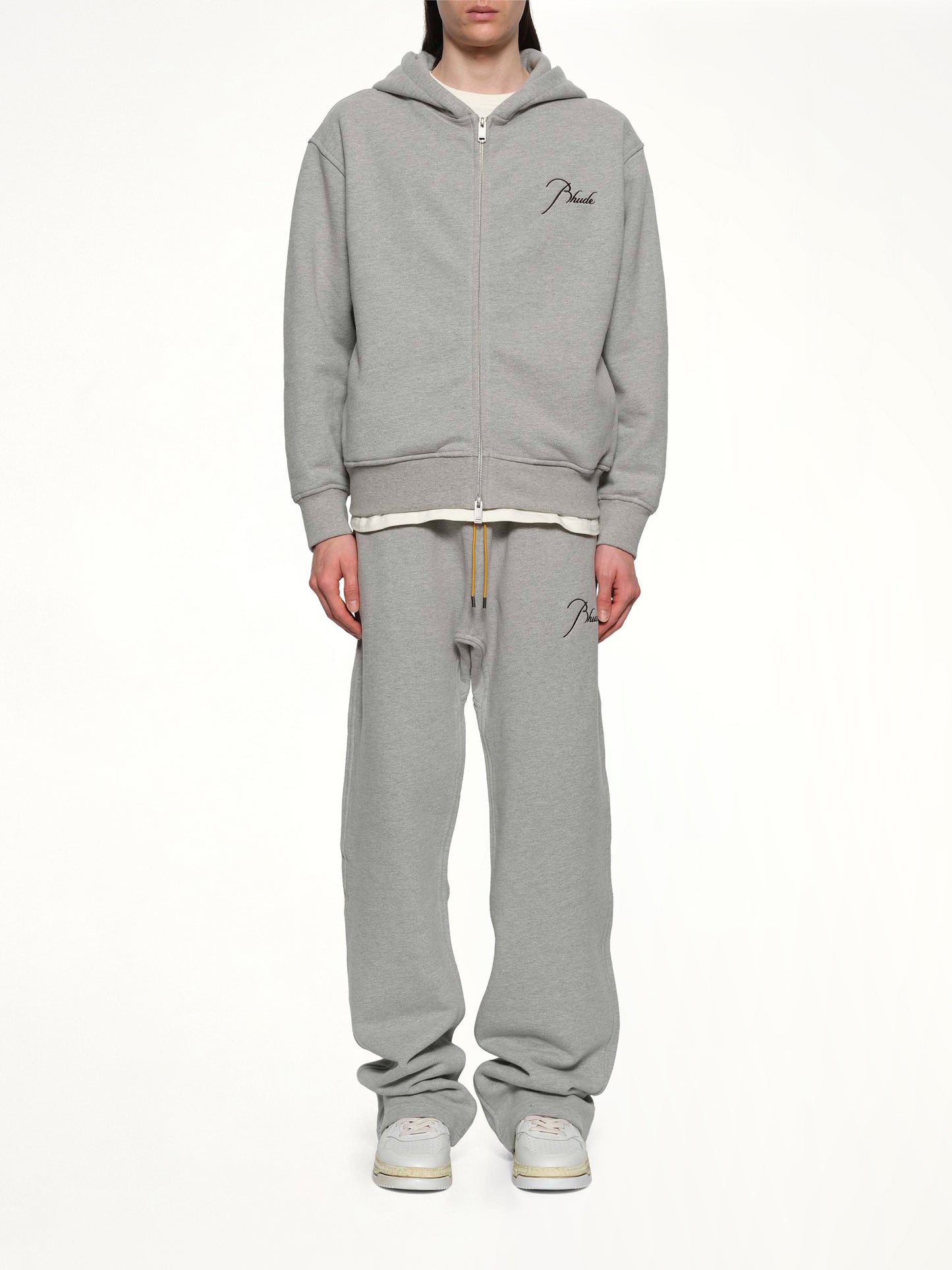 Classique Zip Up Hoodie in Heather Grey/Black