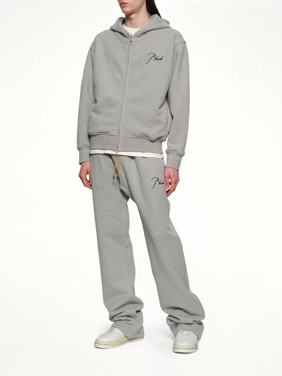 Classique Zip Up Hoodie in Heather Grey/Black