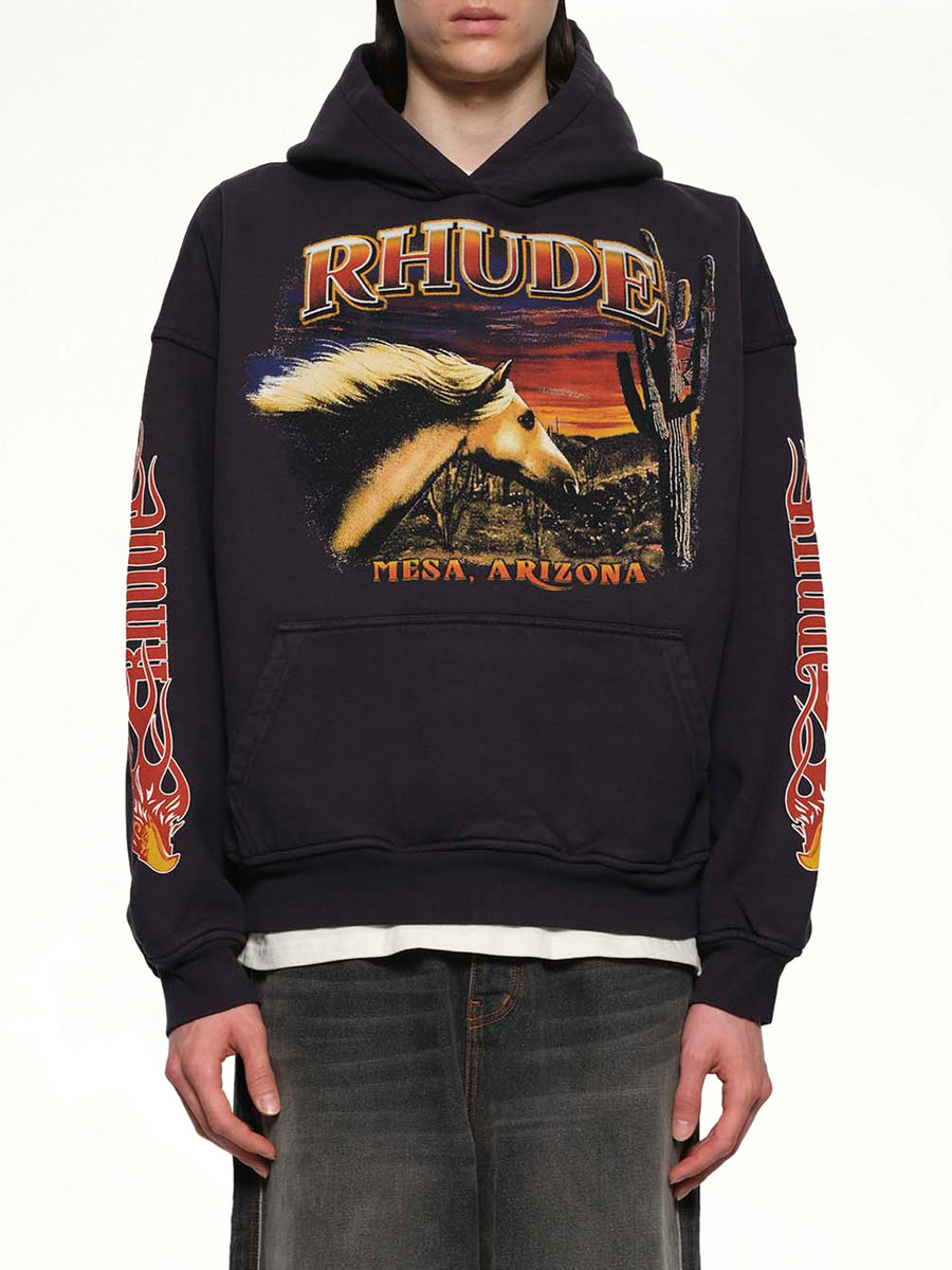 Mesa Stallion Hoodie in Vintage Black/Red