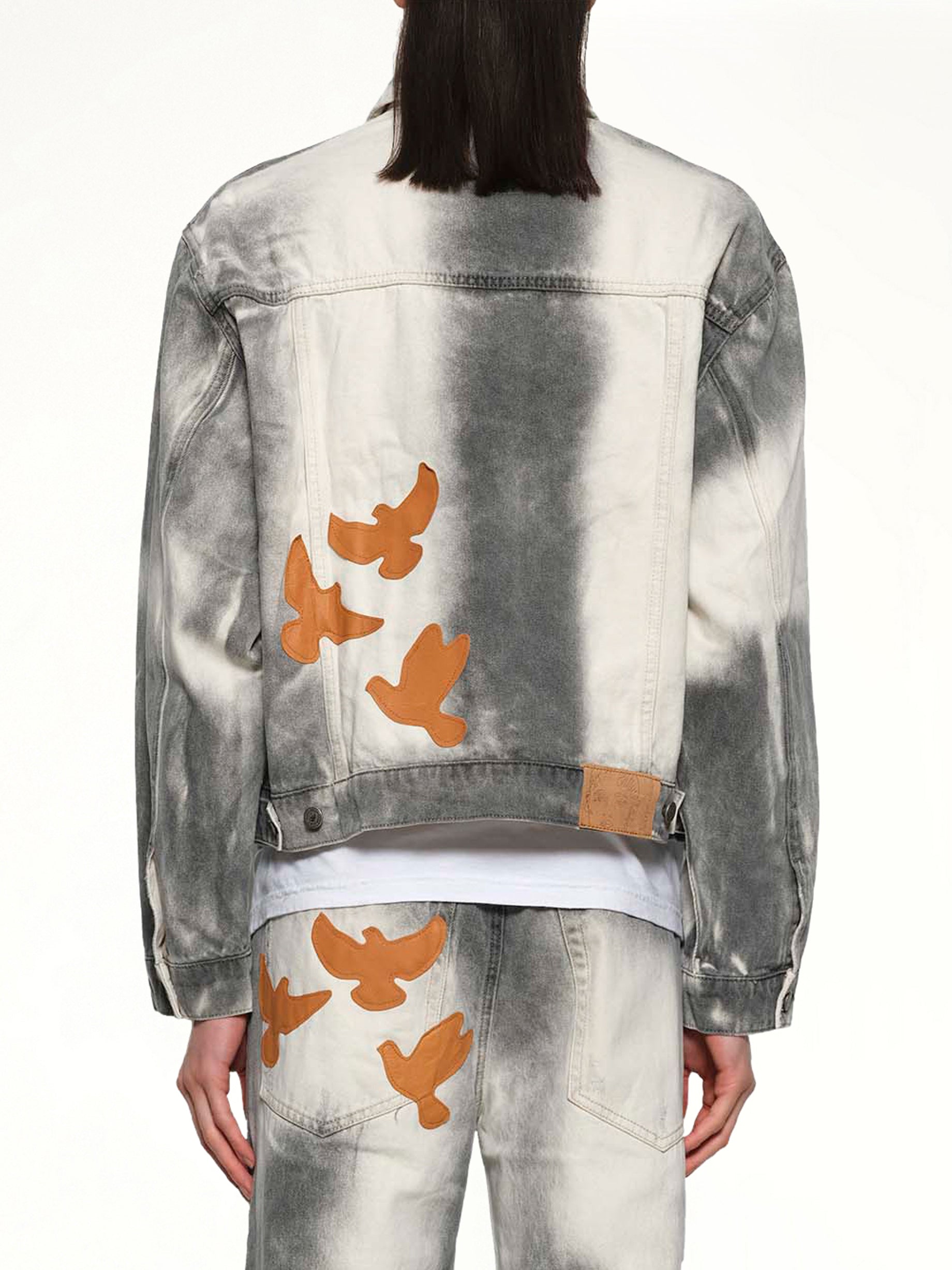 Washed Doves Denim Jacket in White