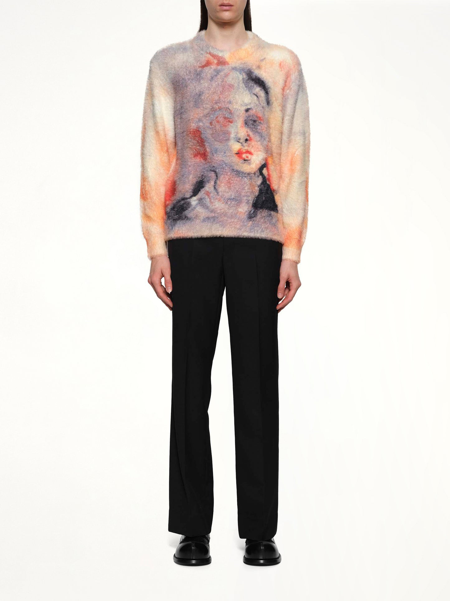 Watercolour Face Mohair Sweater in Multicolour