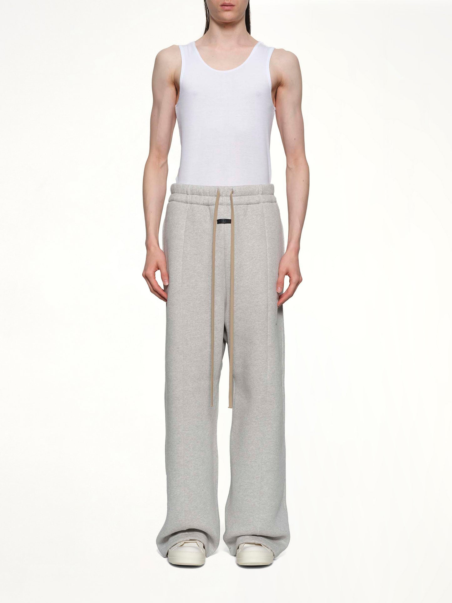Wide Leg Sweatpant in Melange Grey