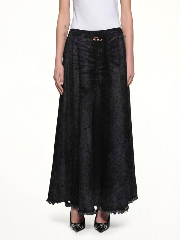 DE-HANNIE-FSH Denim Skirt in Black