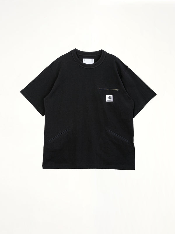 Carhartt WIP 黑色纯棉平纹针织 T 恤