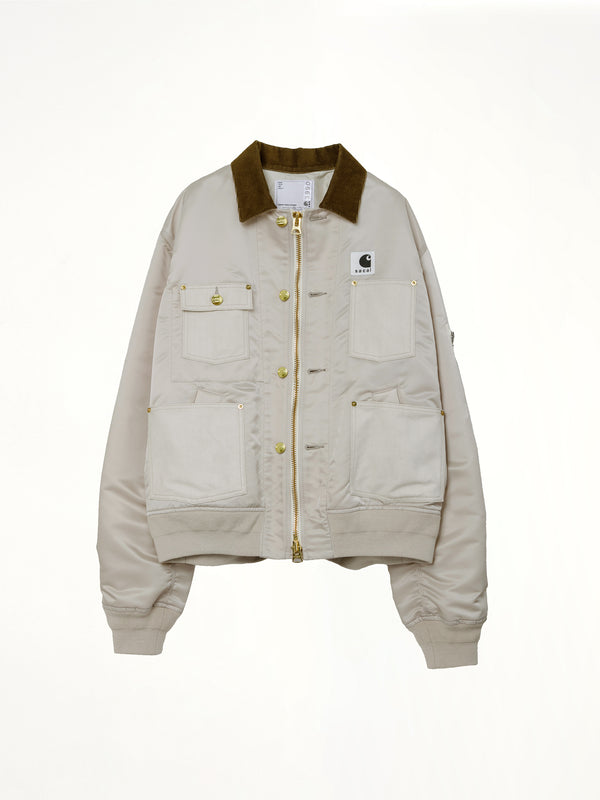 Carhartt WIP 尼龙斜纹布鸭绒夹克,象牙白