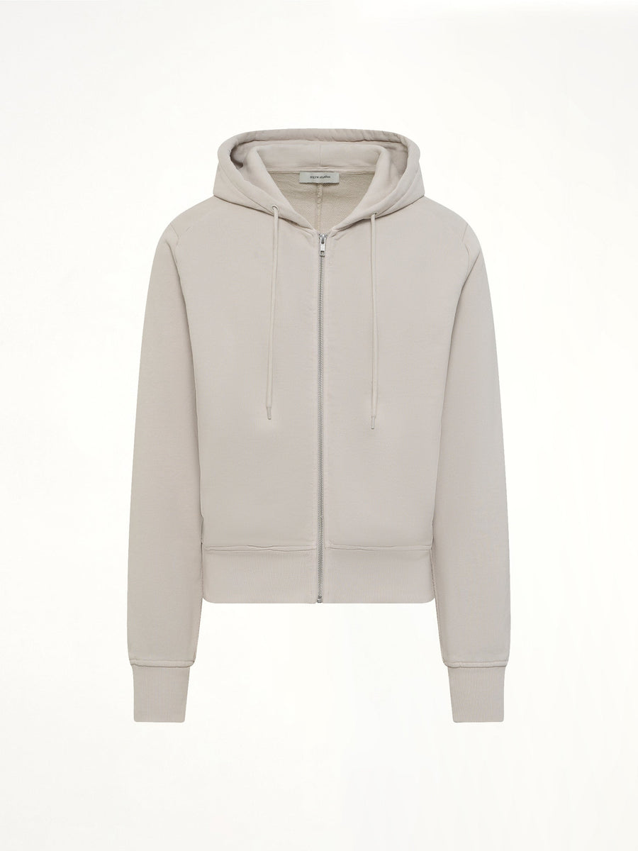 Slim Zip Up in Off White
