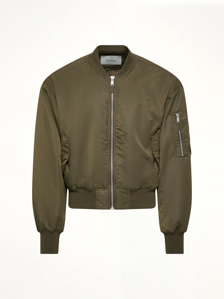 Cropped Broad Bomber in Khaki