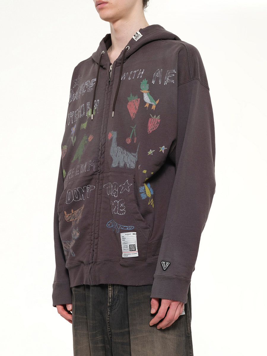 Kids Doodle Parka in Black