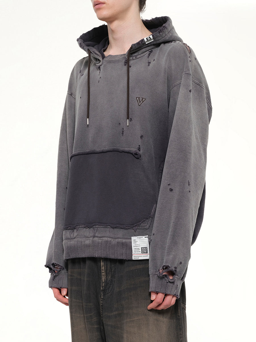 Sun Faded Hoodie in Black