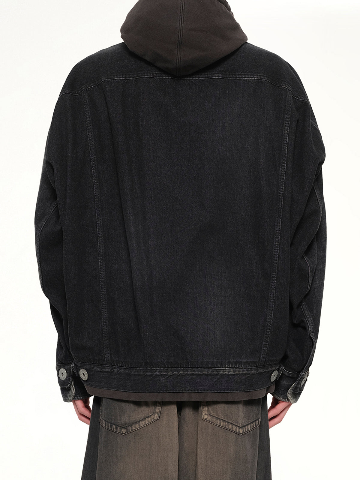 Triple Layered Denim Jacket in Black