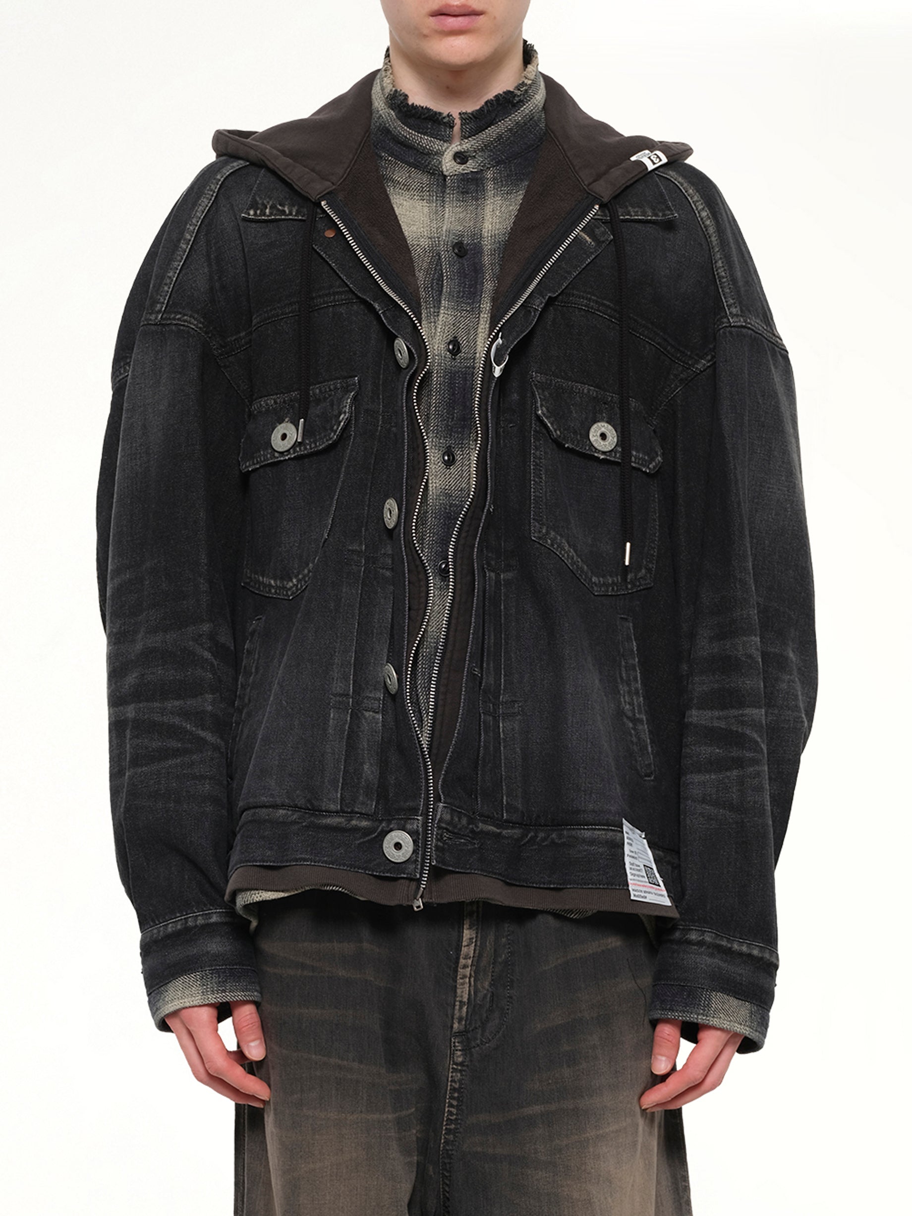 Triple Layered Denim Jacket in Black