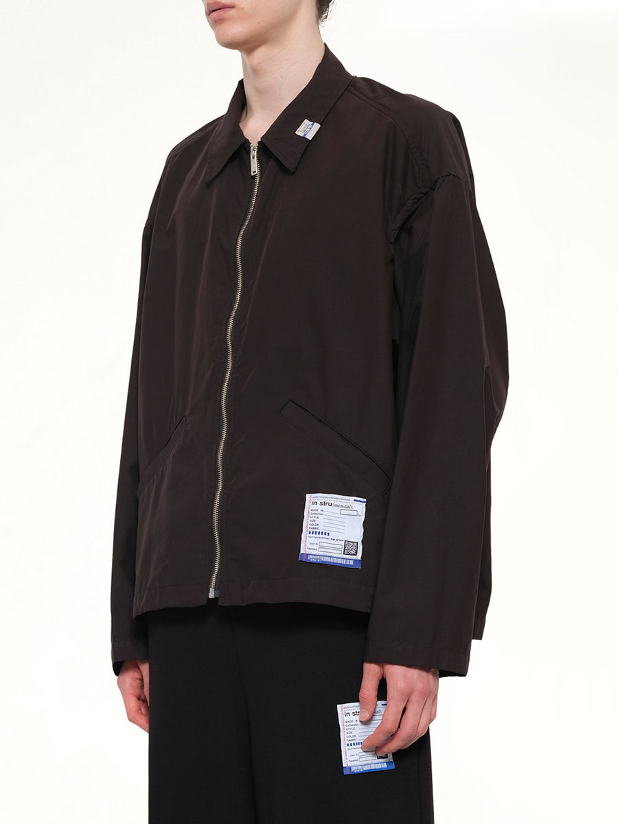 Instrumental Back Twill Zip Blouson in Black