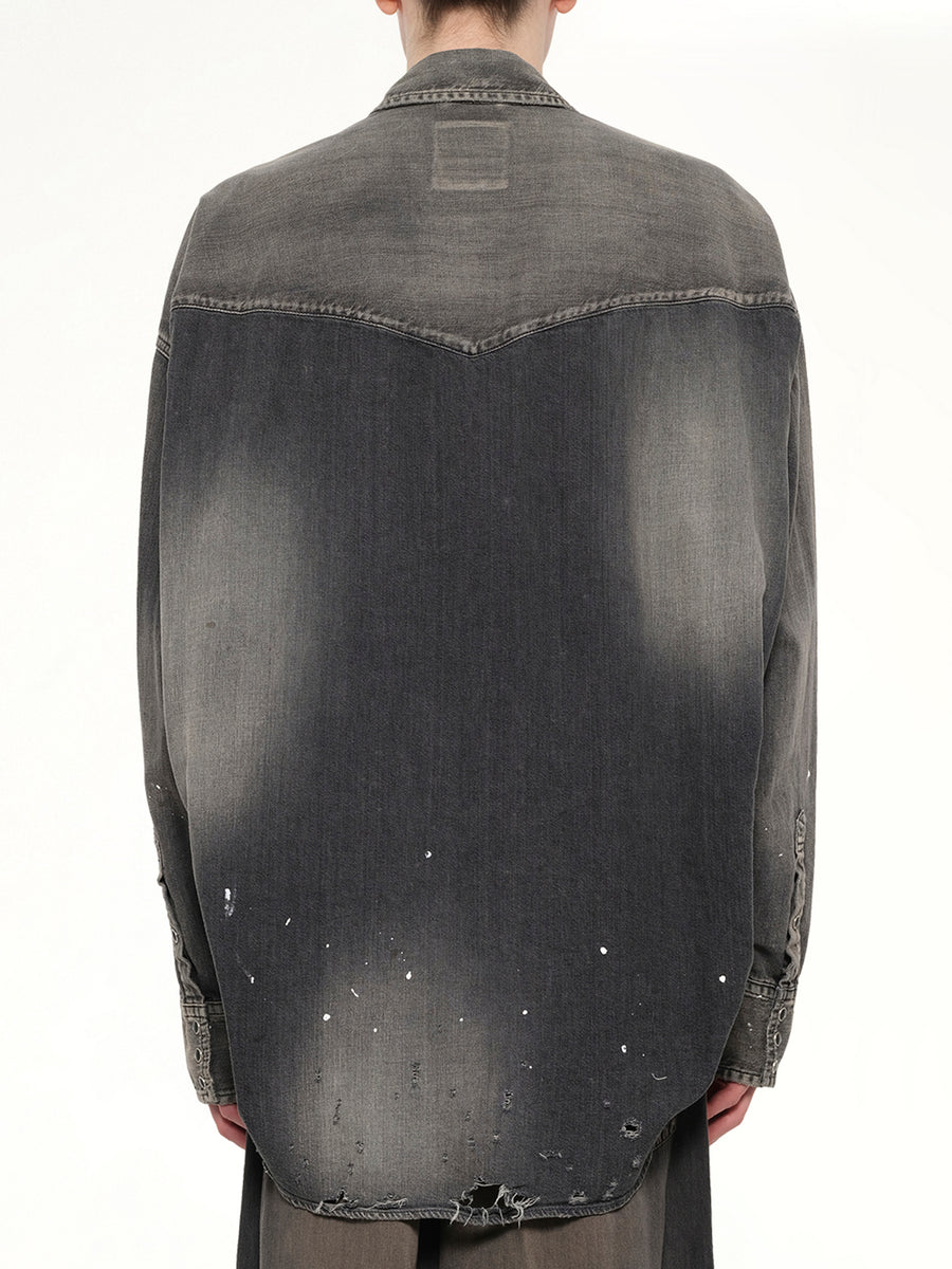 Denim Shirts W Sticker in Black
