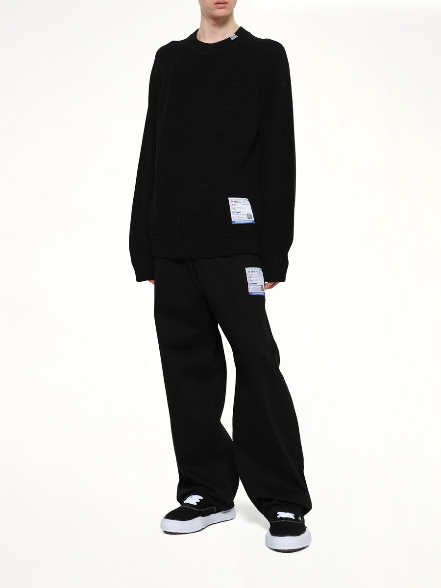 Instrumental High Density Knit Pullover in Black