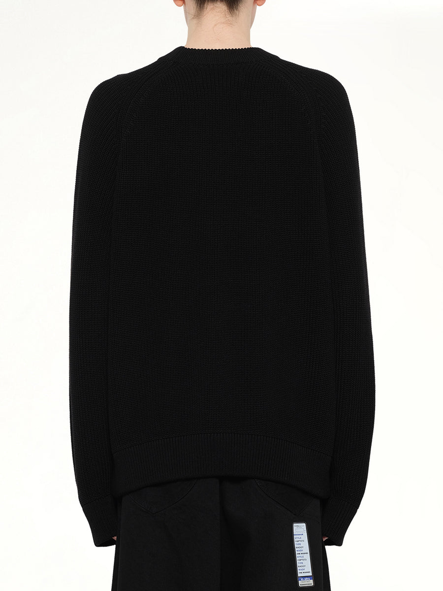 Instrumental High Density Knit Pullover in Black