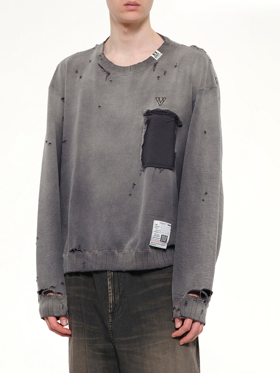 Sun Faded Pullover in Black