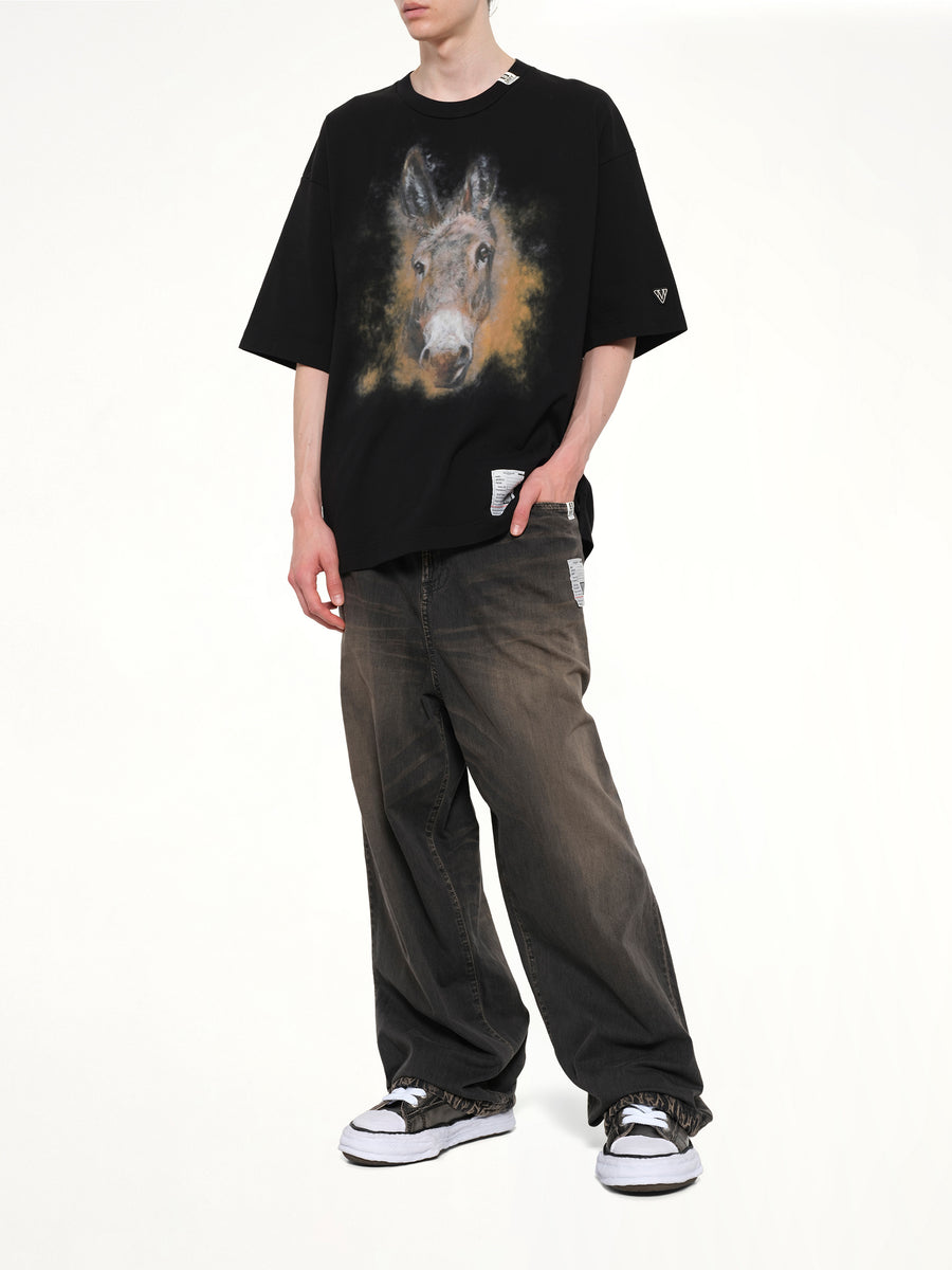 Horse Printed T-Shirt in Black