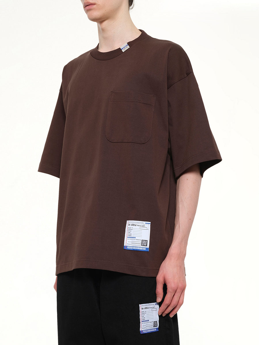 Instrumental Heavy Weight Pocket T-Shirt in Brown