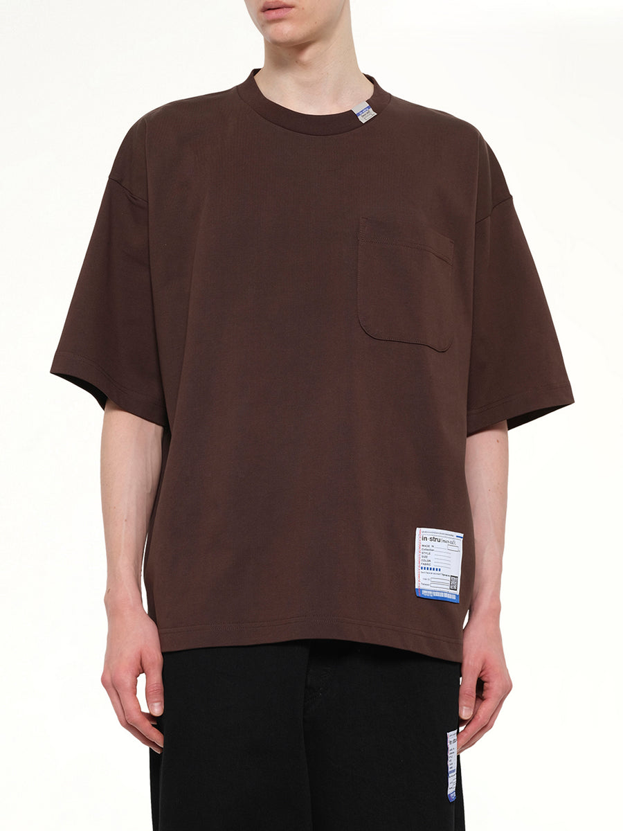 Instrumental Heavy Weight Pocket T-Shirt in Brown