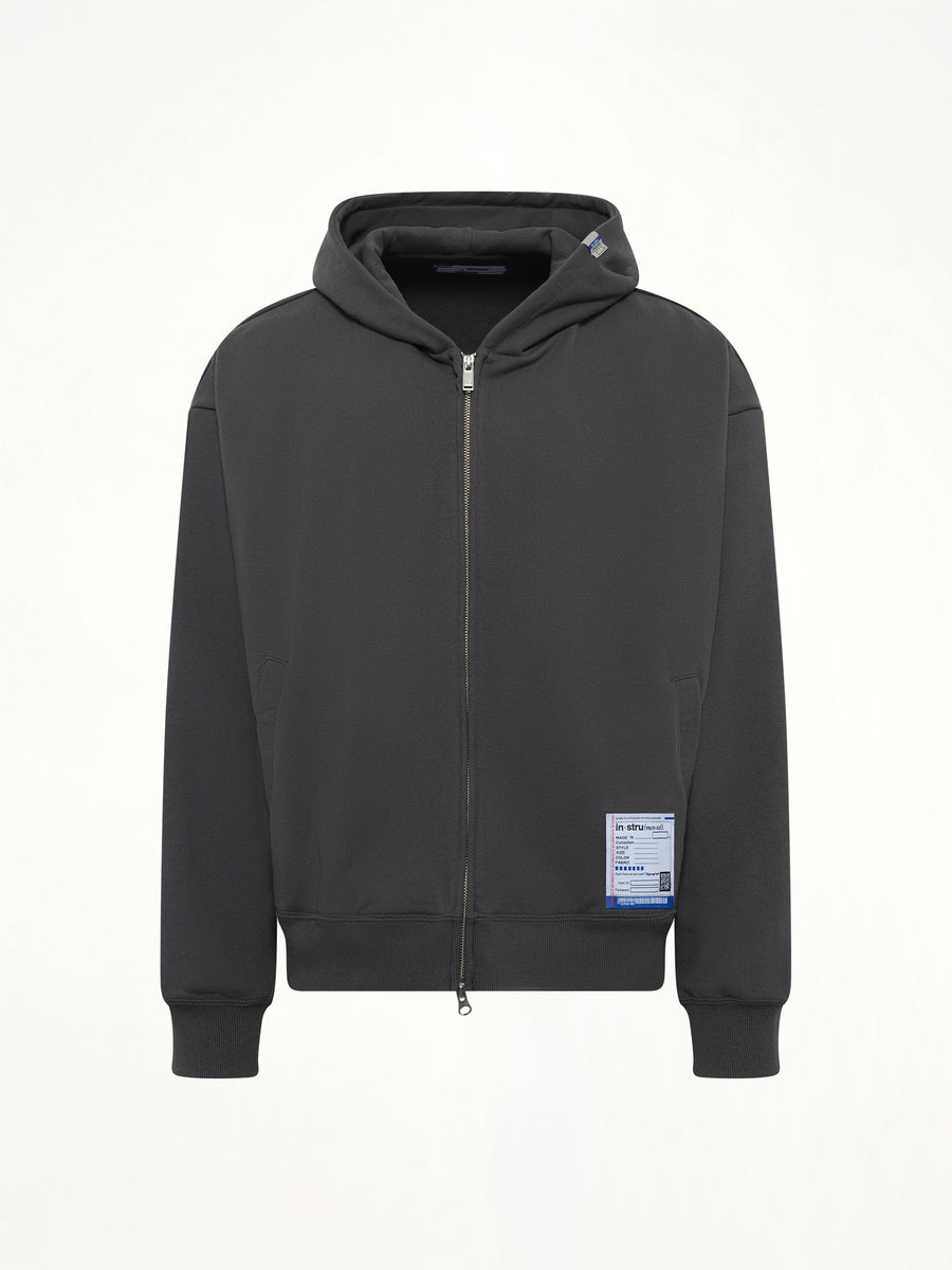 Instrumental Heavy Weight Zip Hoodie in Dark Gray