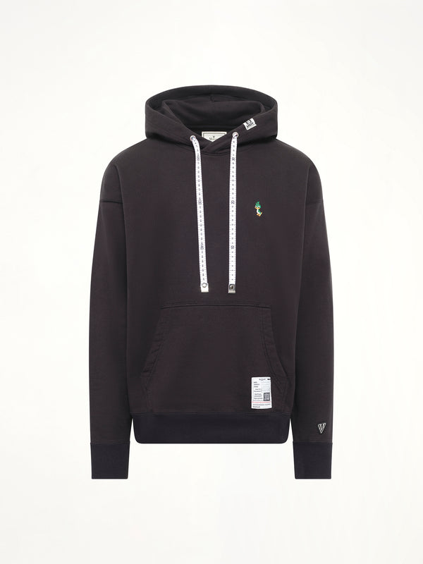 Leon Embroidery Hoodie in Black