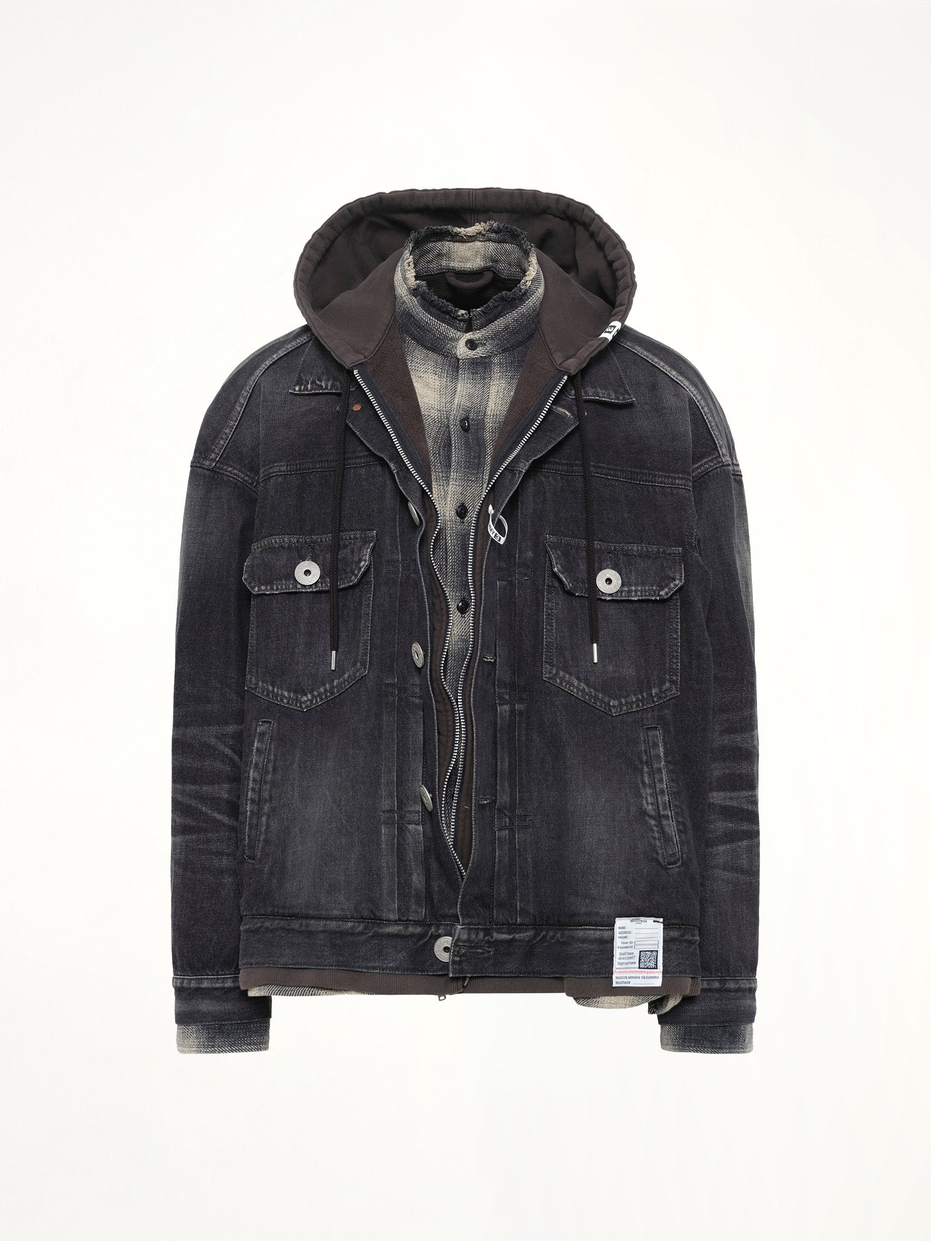 Triple Layered Denim Jacket in Black
