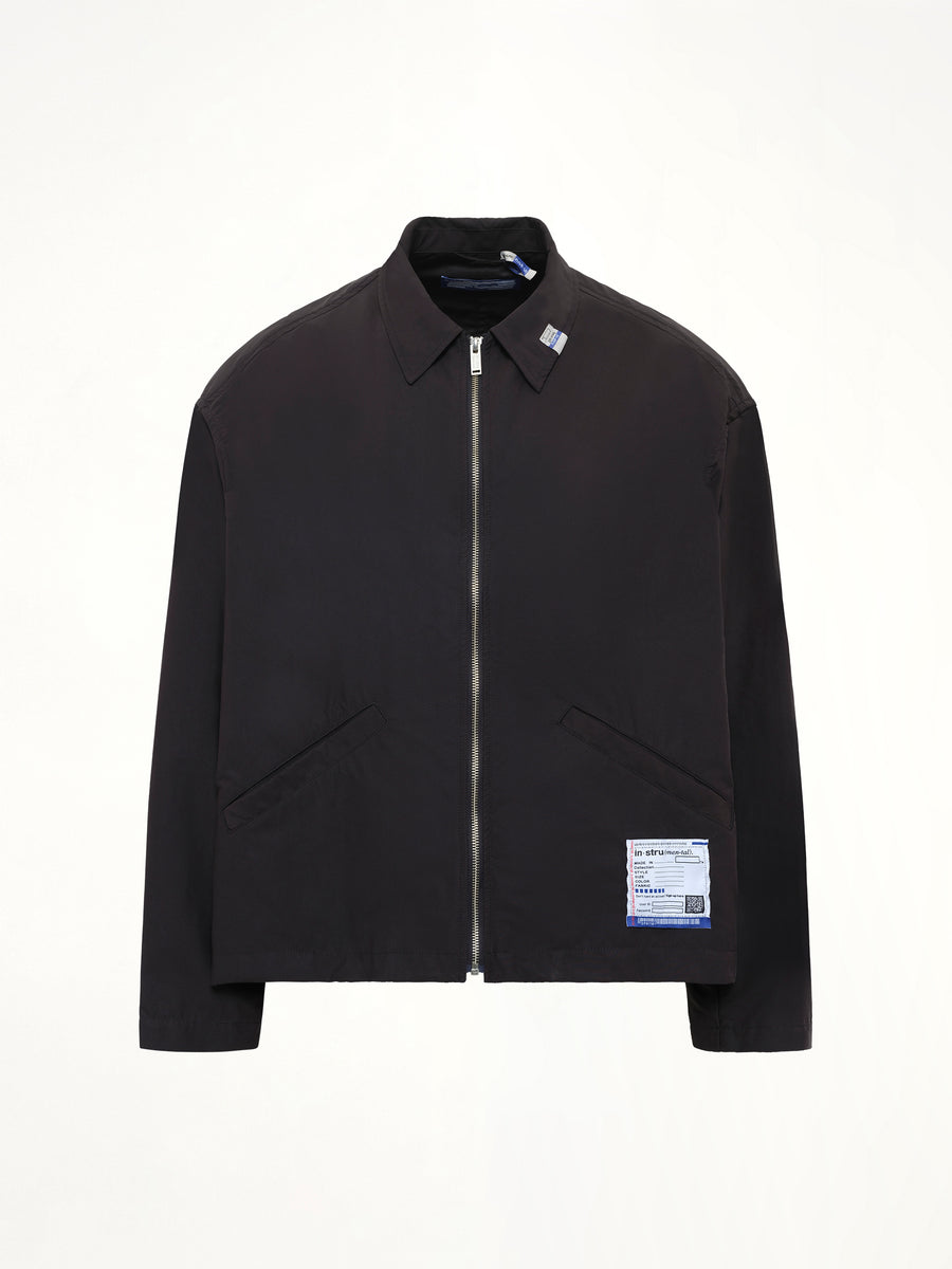 Instrumental Back Twill Zip Blouson in Black