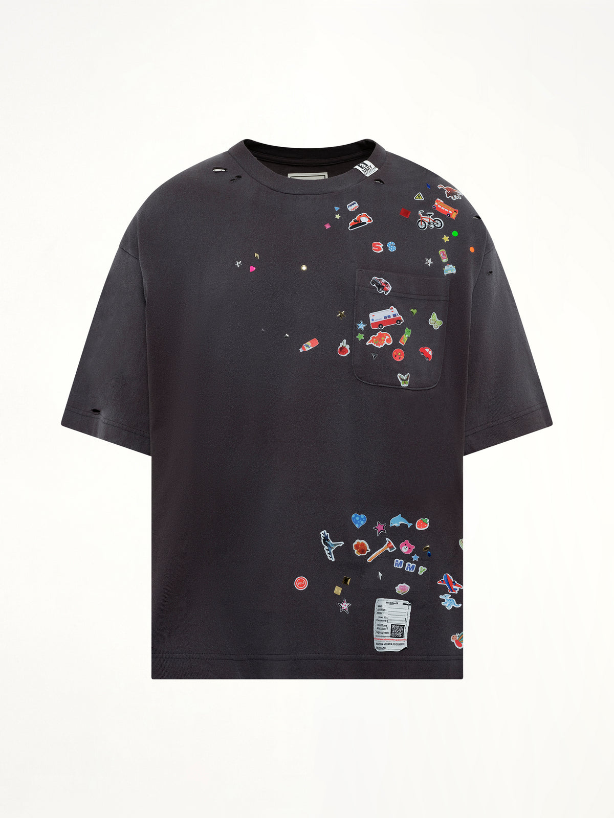 Kids Sticker T-Shirt in Black