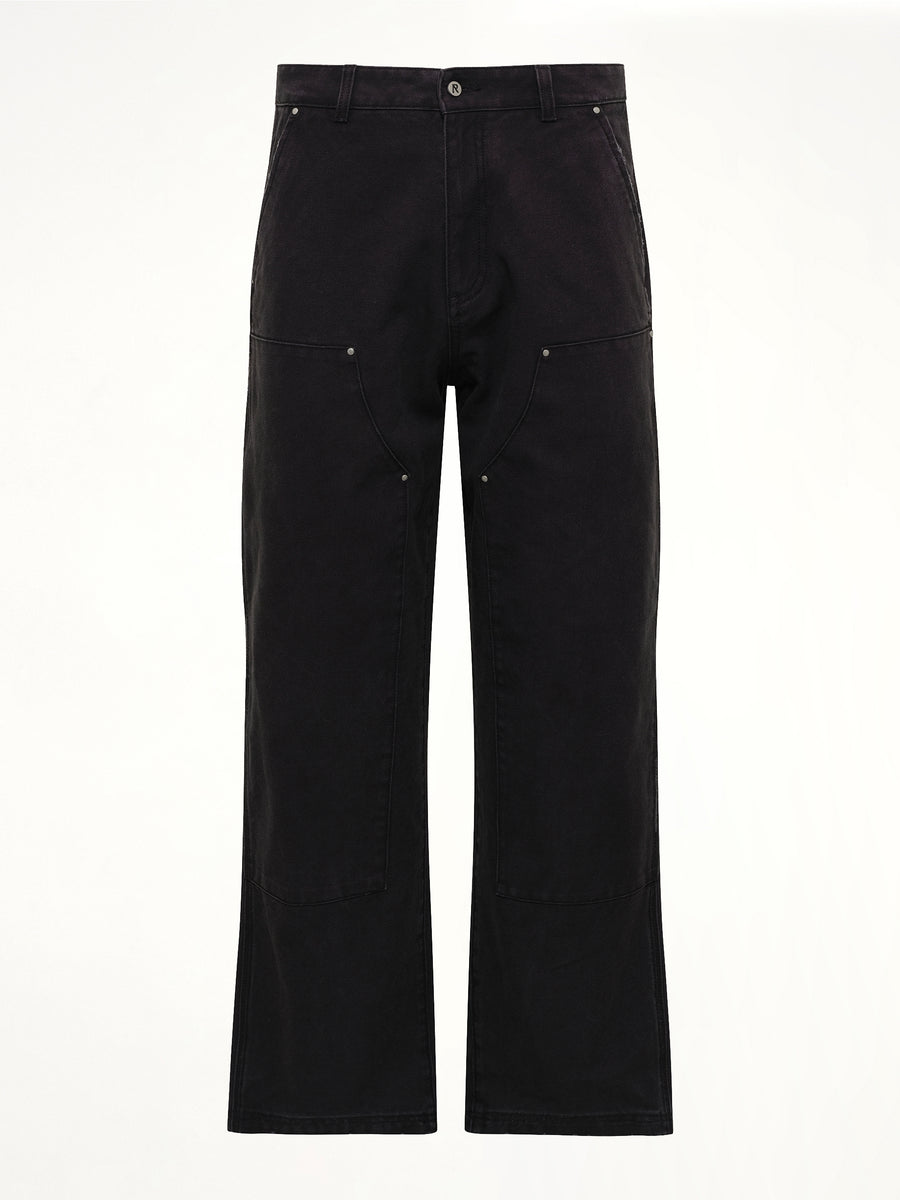 Worker Pant in Washed Black