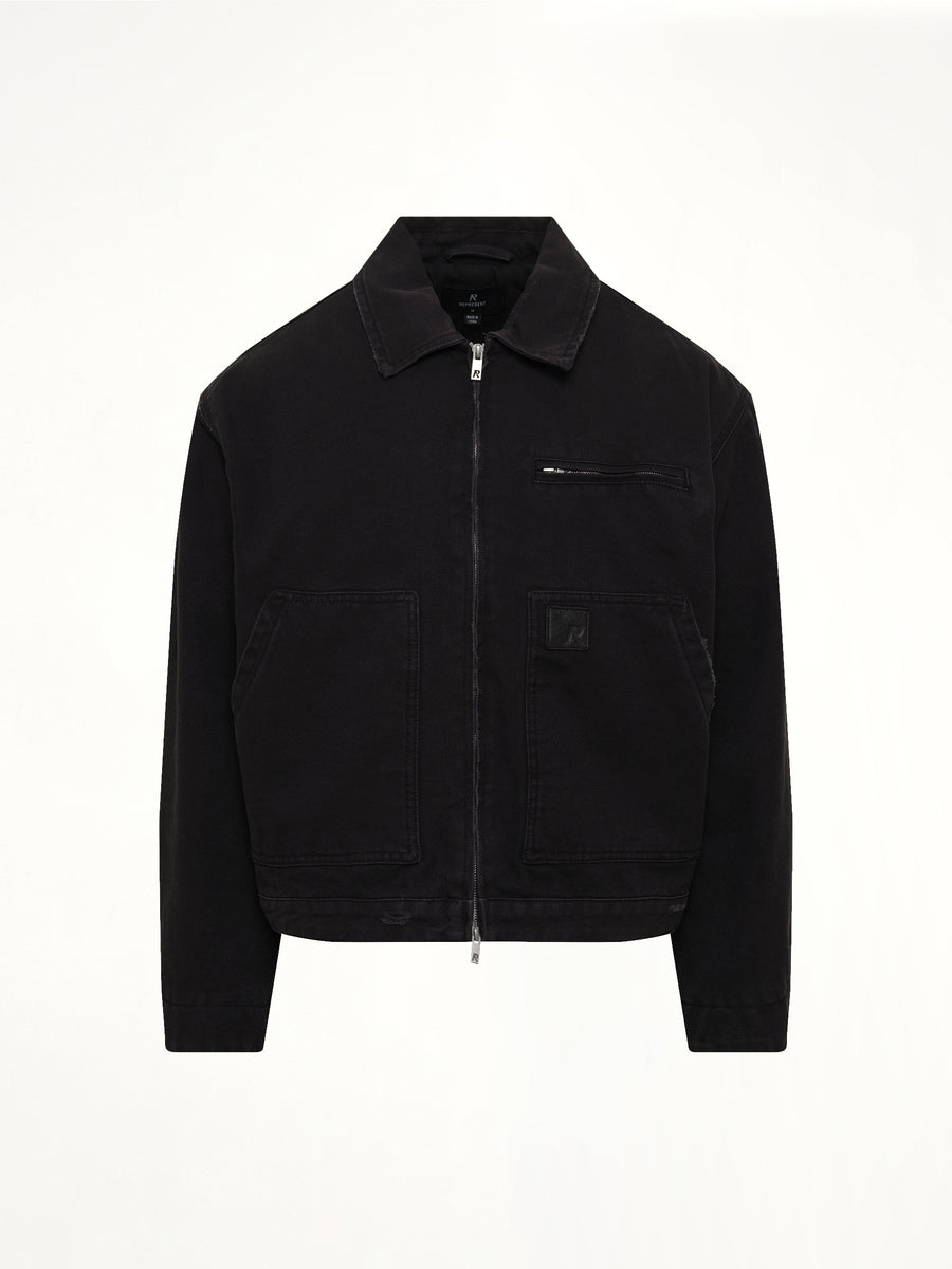 Worker Jacket in Washed Black