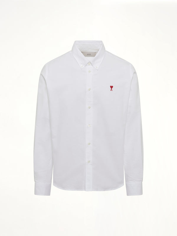 Embroidered ADC Long Sleeve Shirt in White