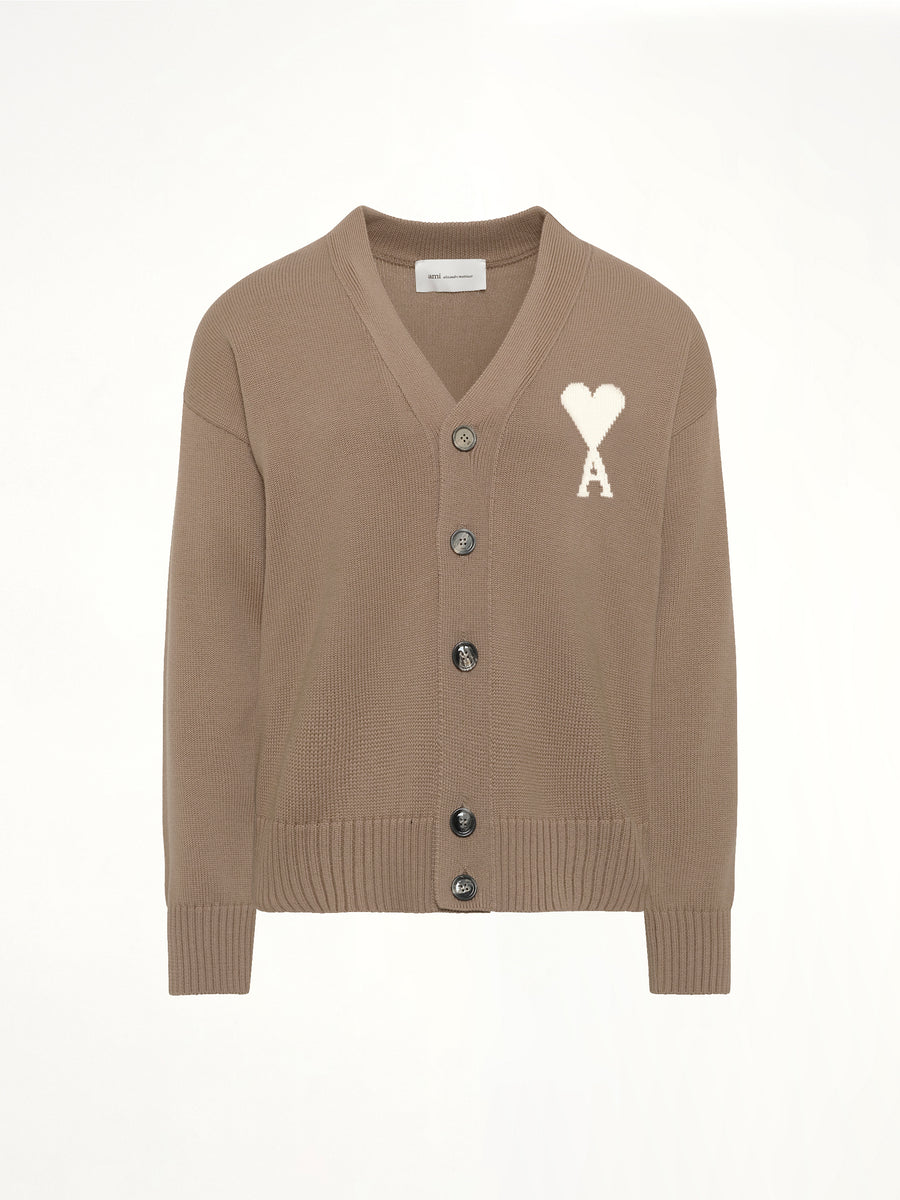 Contrasted Ami De Coeur Cardigan in Beige