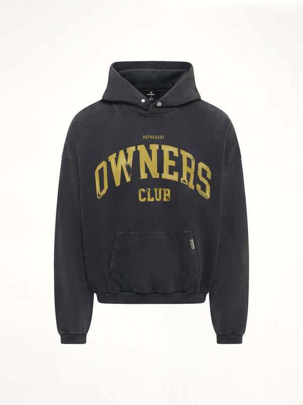 Represent Owners Club Hoodie in Faded Black
