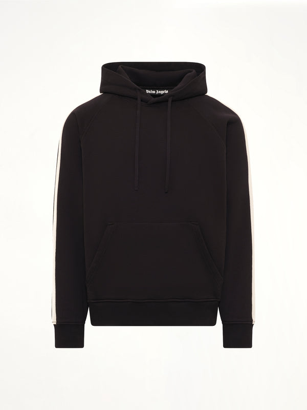 Back Curved Logo Track Hoodie in Black/Off White