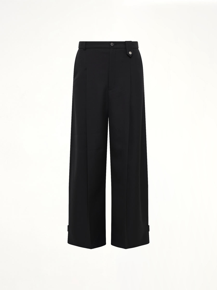 Fluid Tailored Wide Leg Pants in Black