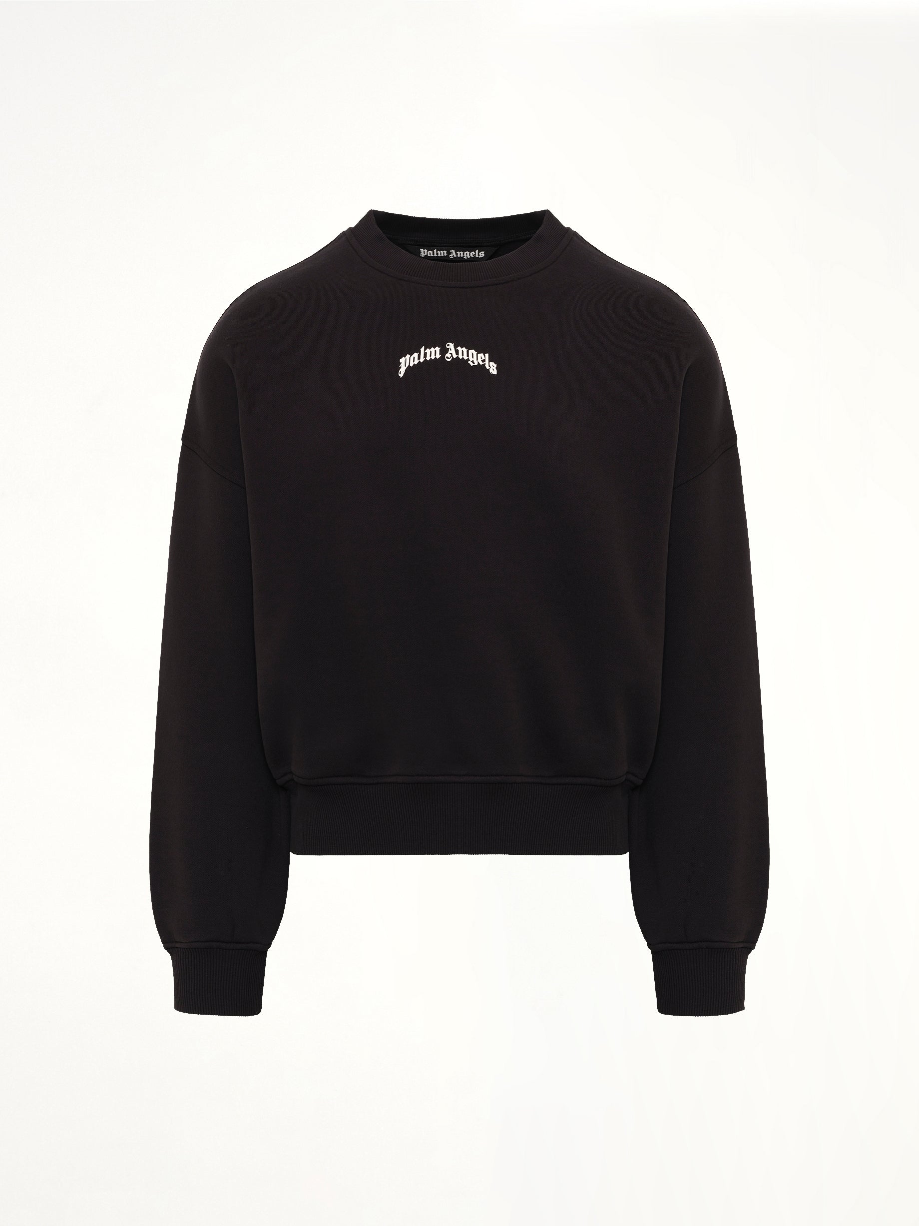 Back Curved Logo Loose Sweatshirt in Black/Off White