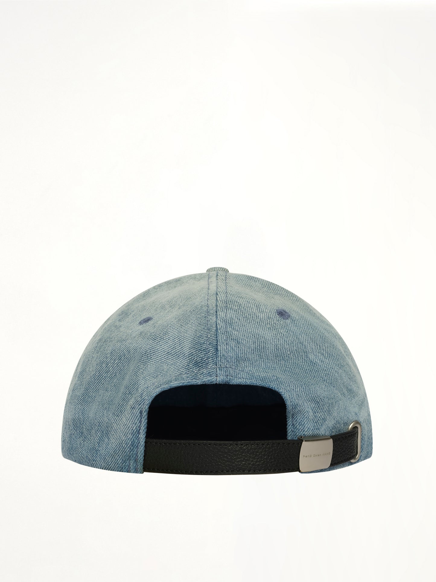 Denim Washed Printed Baseball Cap in Blue