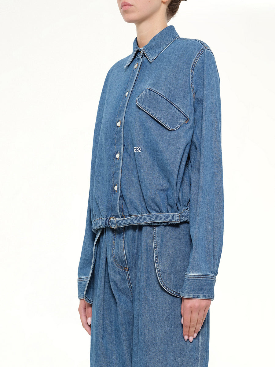 Belted Shirt in Light Blue