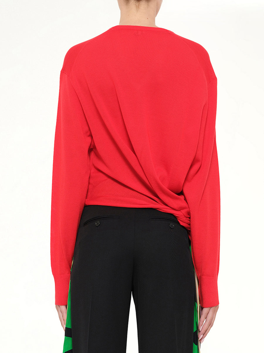 Draped Sweater in Red