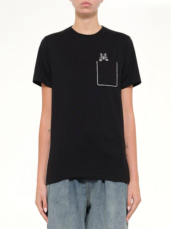 Louis Wain Regular Fit T-Shirt in Black