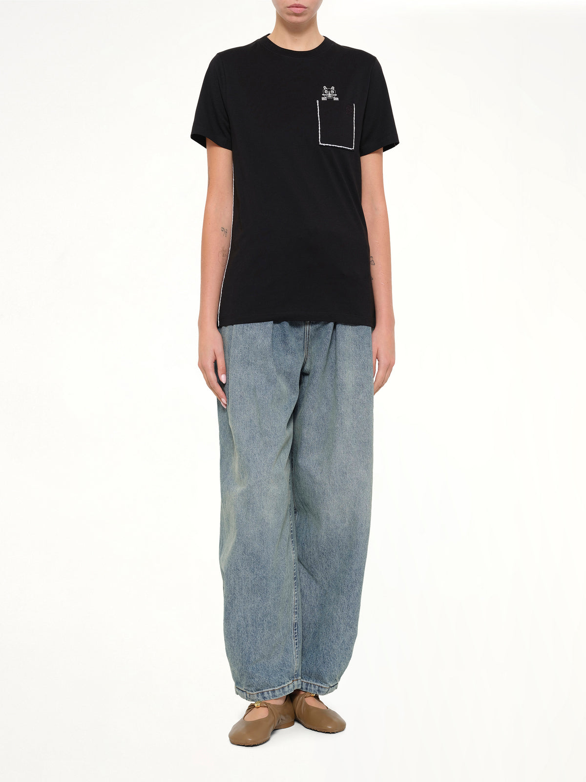 Louis Wain Regular Fit T-Shirt in Black