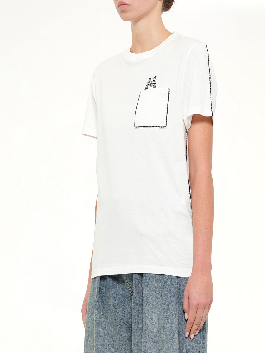 Louis Wain Regular Fit T-Shirt in White