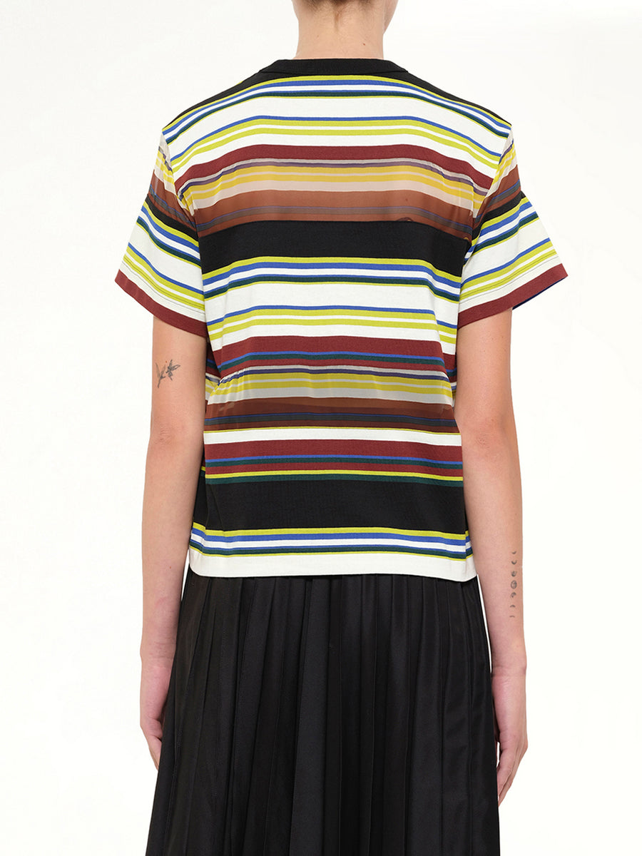Stripe Cotton Jersey T-Shirt in Yellow