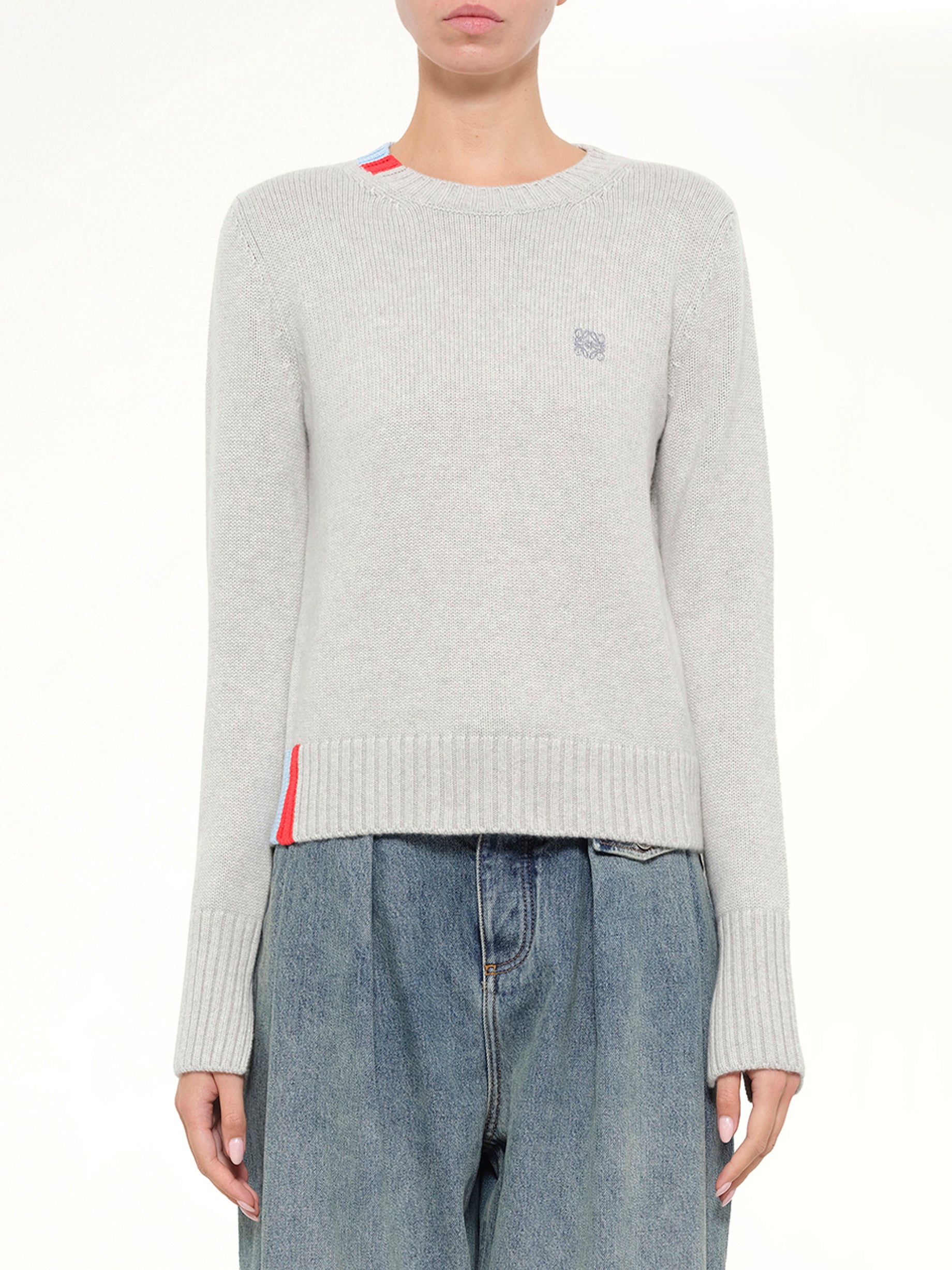 Sweater in Light Blue/Multicolour